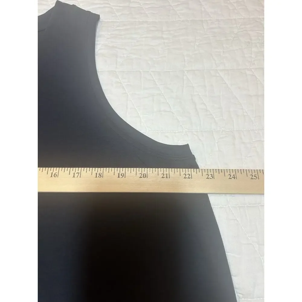 Athleta Tank Top Womens 1X Black Solid Stretch Round Neck Sleeveless Activewear - Picture 2 of 6